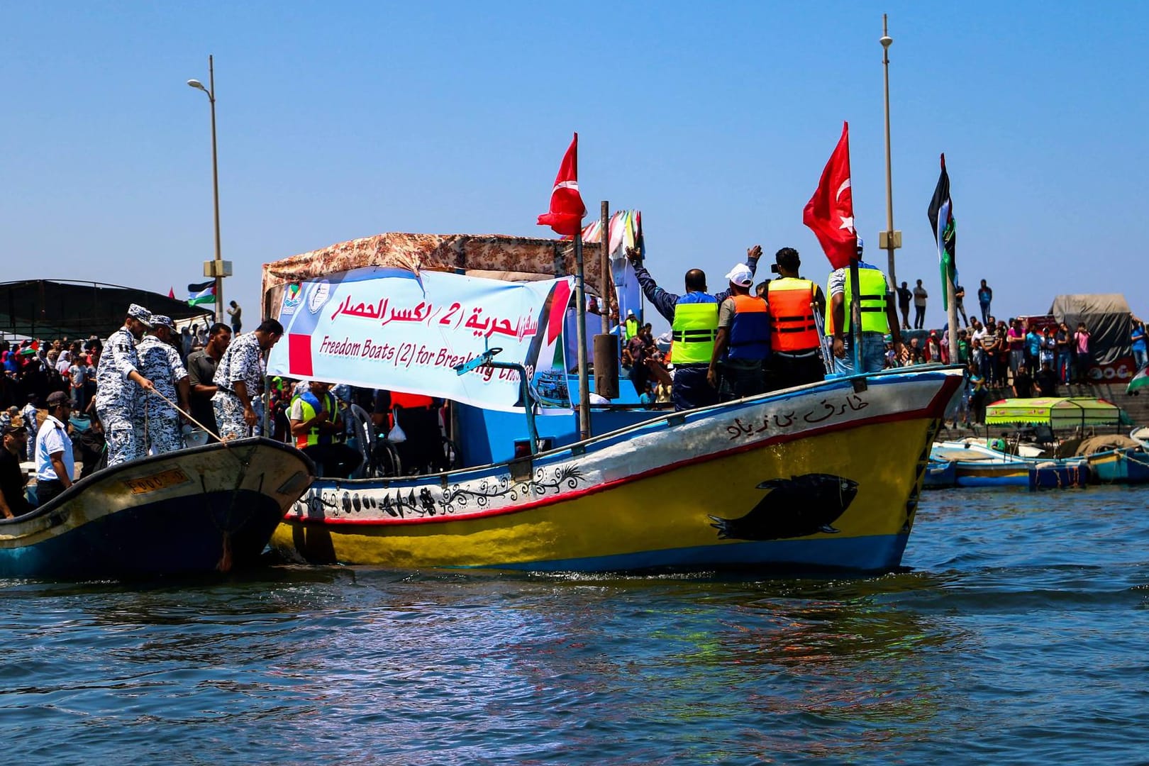 Um gegen die Abriegelung zu protestieren, ist ein Schiff von Gaza aus in See gestochen. Das israelische Militär stellte es kurz nach dem Start.