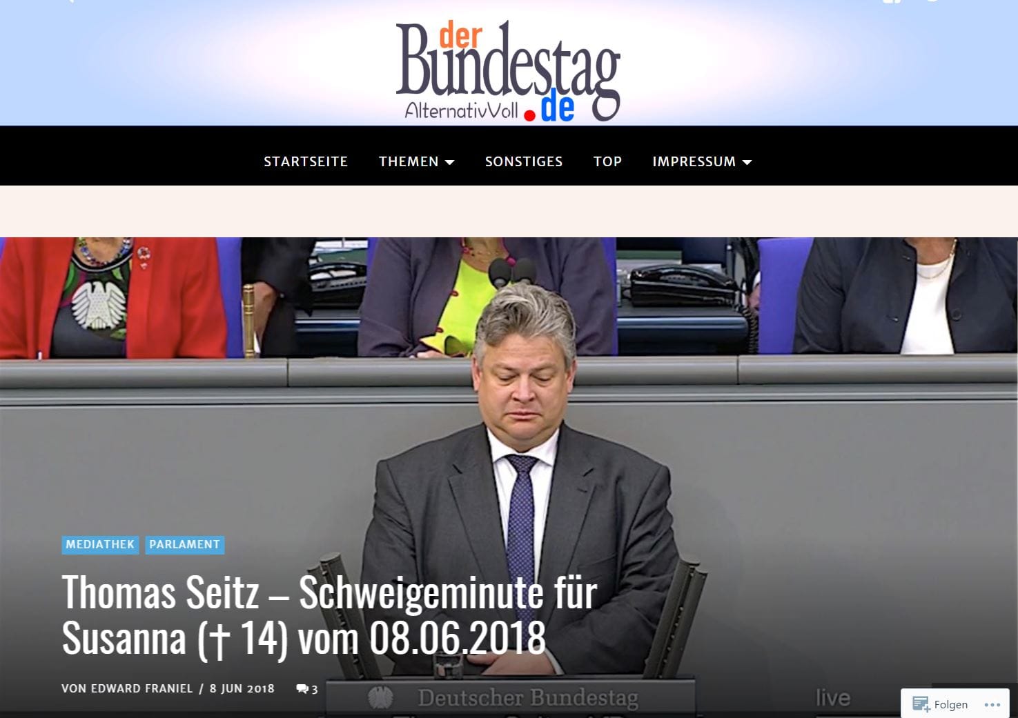 Letzte gesicherte Seite: derbundestag,de ist nicht mehr Seite zur AfD-Werbung.