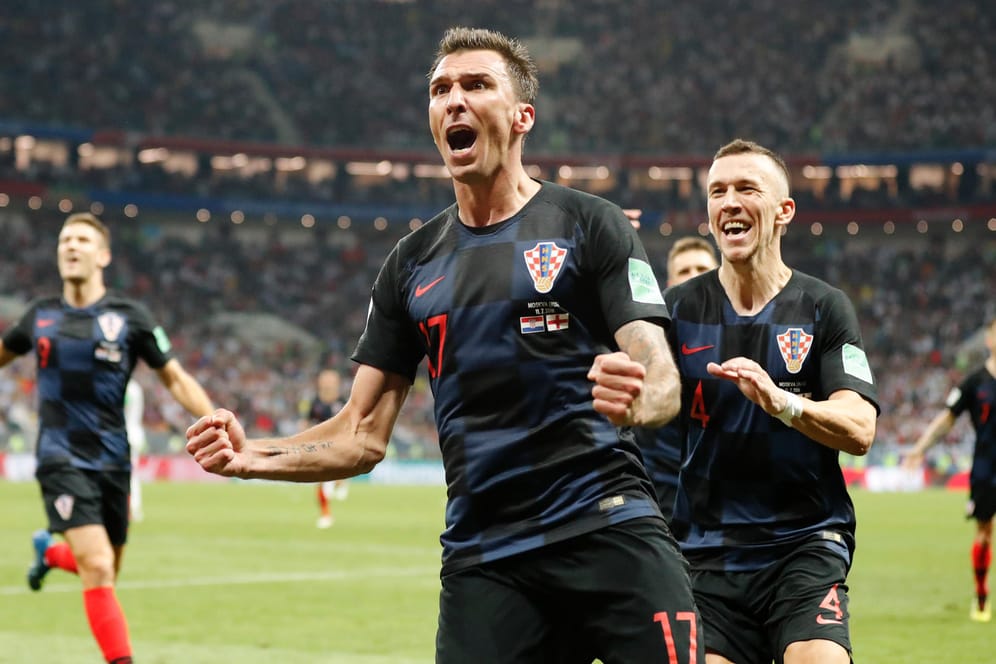 Jubel bei Mario Mandzukic (v.): Mit seinem Tor schoss der Stürmer die Kroaten ins WM-Finale.
