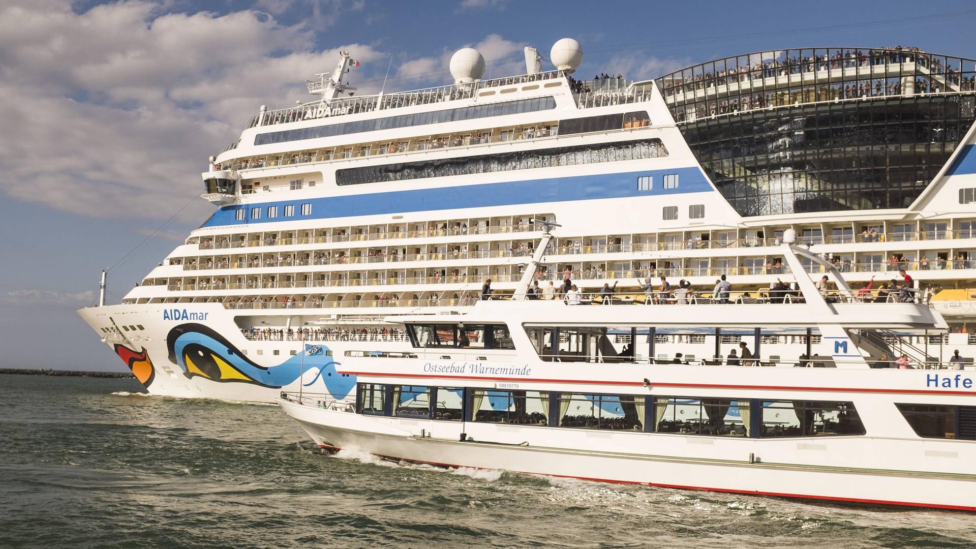 Kreuzfahrtschiff AIDA mar: 6,5 Millionen Passagiere starteten 2017 in Europa eine Kreuzfahrt.