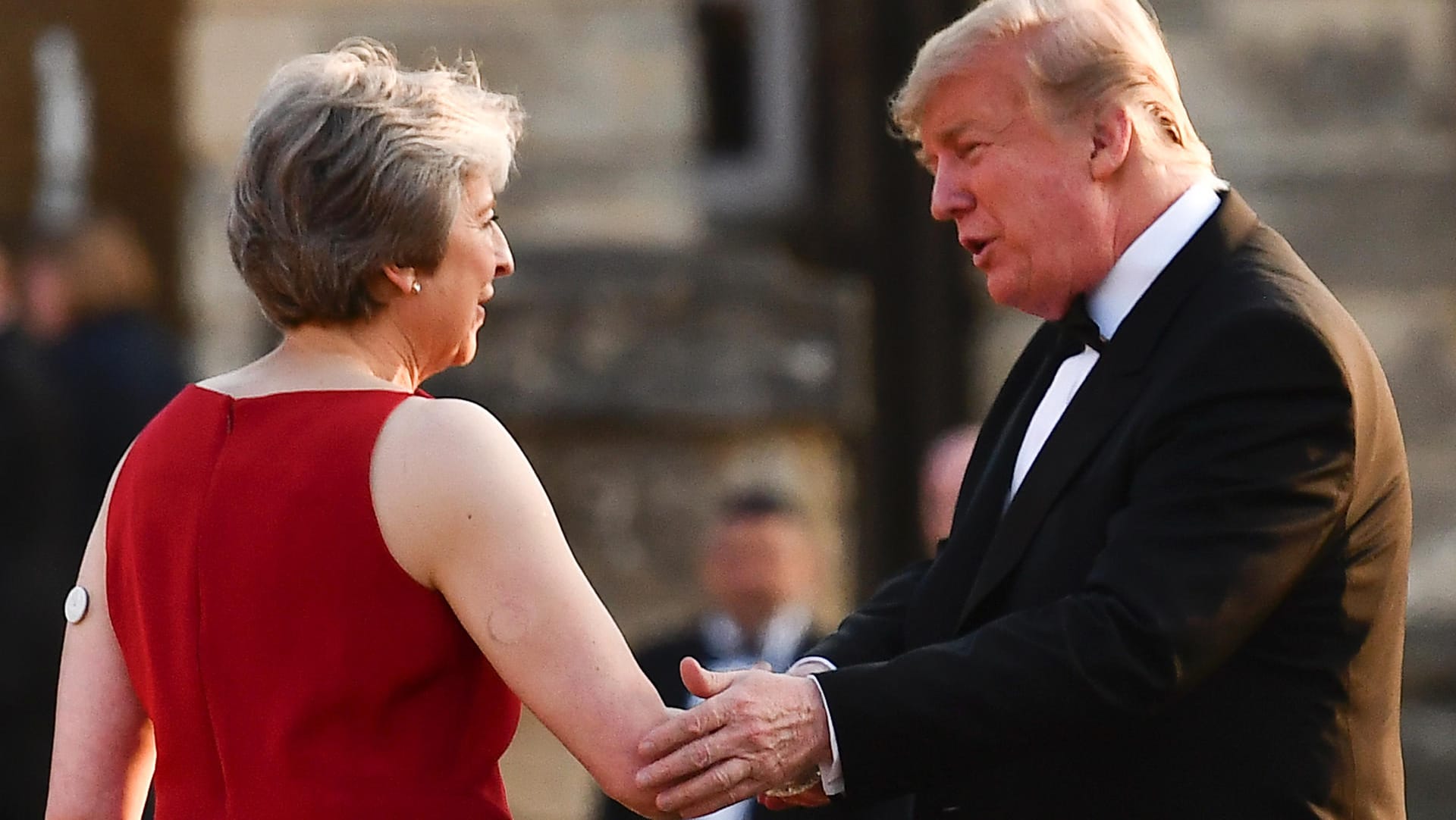 Theresa May, Donald Trump bei der Ankunft in Blenheim Palace: Unhöfliches Interview zum Staatsbesuch