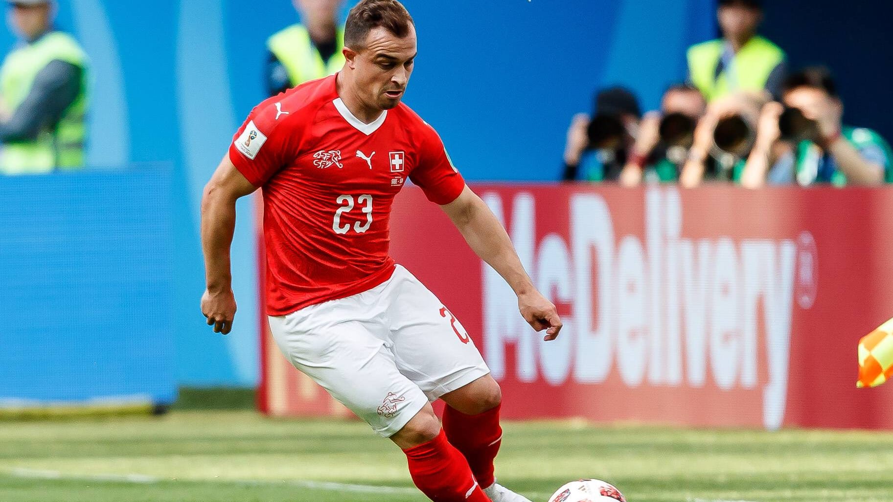 Starke WM: Xherdan Shaqiri im Trikot der Schweiz.