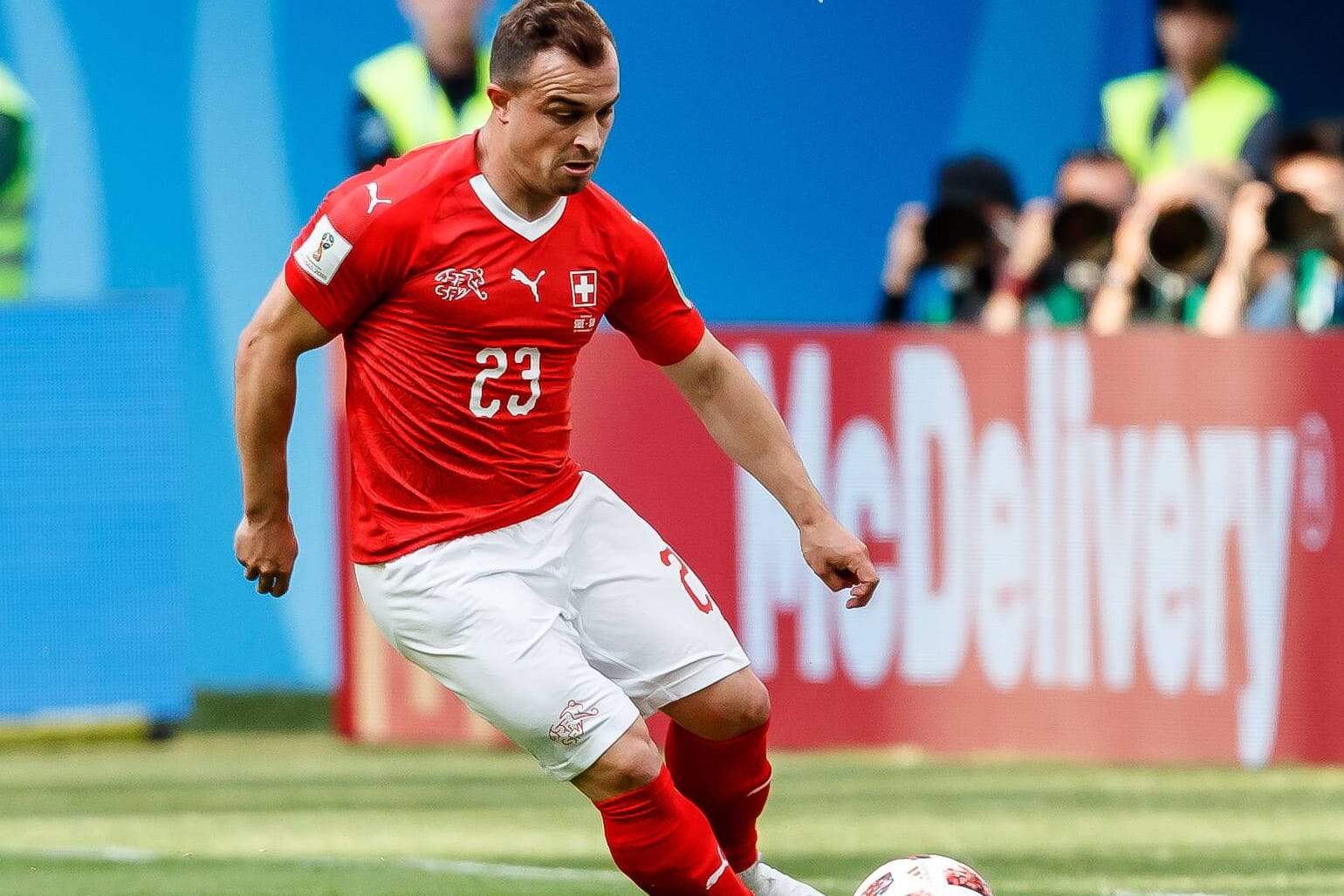 Starke WM: Xherdan Shaqiri im Trikot der Schweiz.