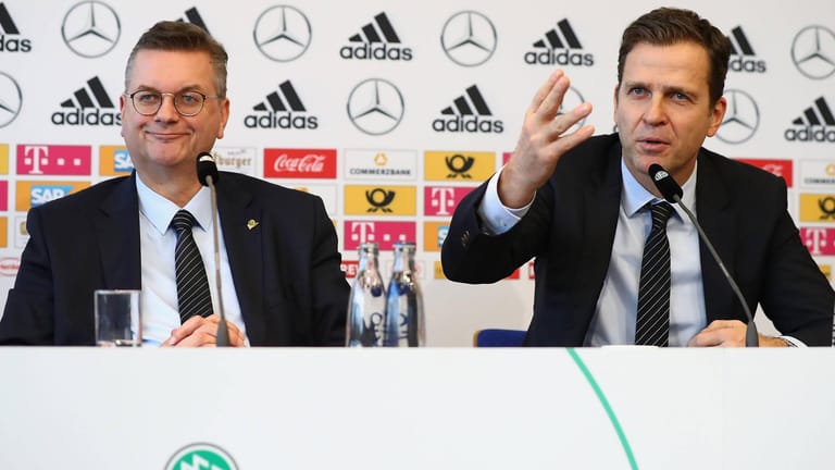 In der Kritik: DFB-Präsident Reinhard Grindel und Nationalelf-Manager Oliver Bierhoff.
