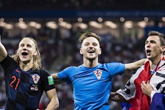 Domagoj Vida (l.), Ivan Rakitic (m.) und Mario Mandzukic: Drei Säulen des kroatischen Teams.