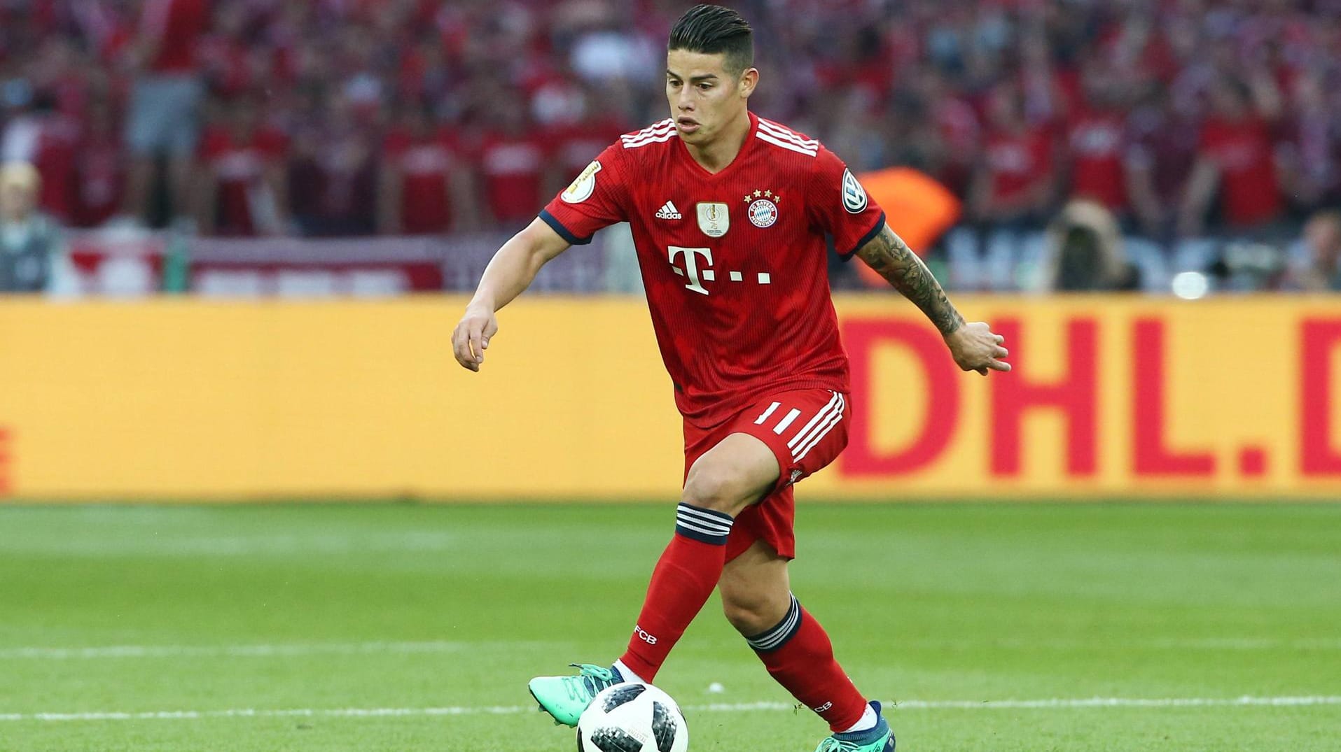 Am Ball für den Rekordmeister: James im DFB-Pokalfinale gegen Eintracht Frankfurt.