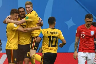 Belgische Freude: Die "Roten Teufel" schlagen England im kleinen Finale und werden damit erstmals WM-Dritter.