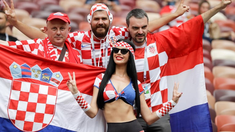 Kroatische Fans im Moskauer Luschniki-Stadion.