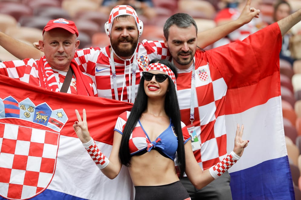 Kroatische Fans im Moskauer Luschniki-Stadion.