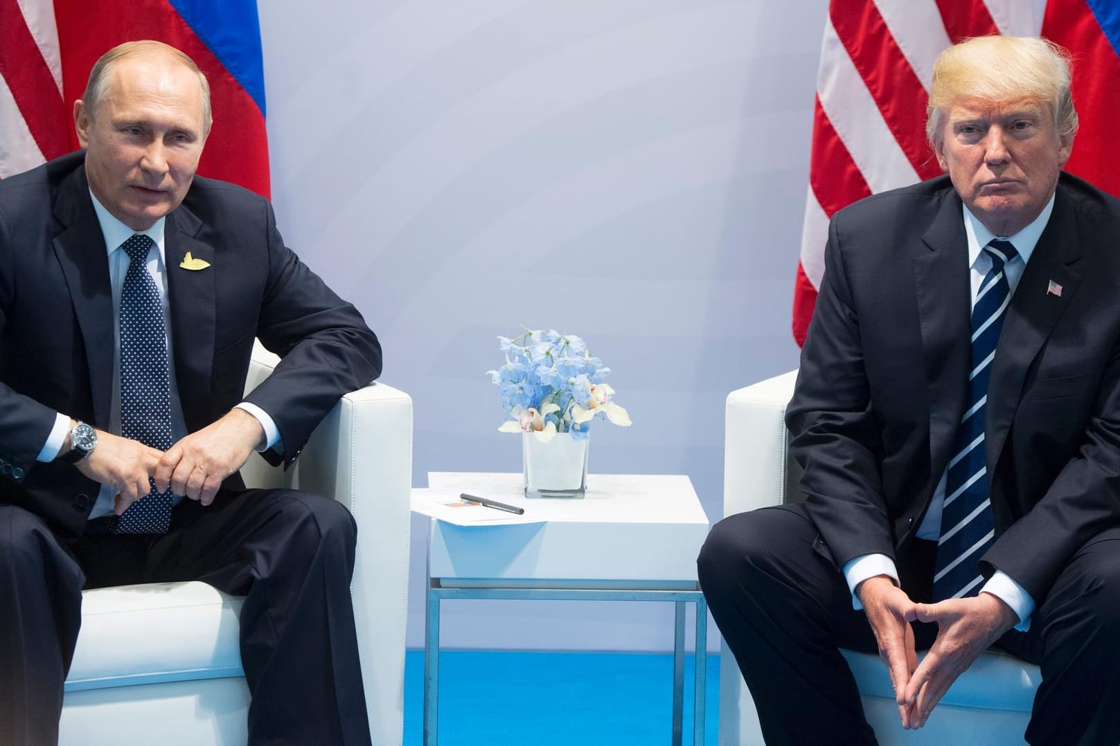 Wladimir Putin und Donald Trump bei den G20 in Hamburg: Die beiden haben in Helsinki viel zu besprechen.