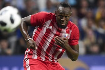 Usain Bolt im Einsatz beim Match der Legenden am 12. Juni in Paris: In Zukunft könnte der Sprintstar tatsächlich professionell in Australien kicken.
