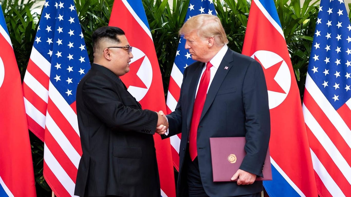 Kim und Trump bei ihrem Treffen in Singapur.