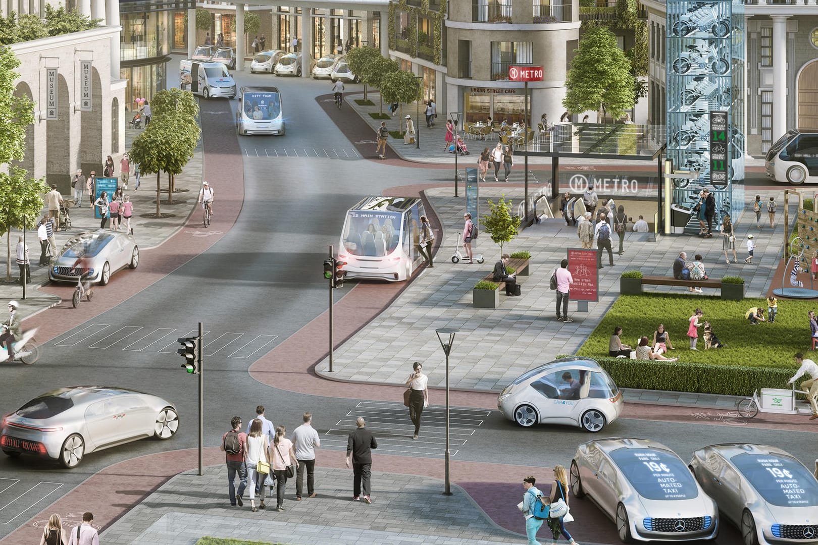 Taxi ohne Fahrer: Daimler und Bosch wollen ab 2019 in Kalifornien einen autonomen Shuttle-Dienst anbieten.