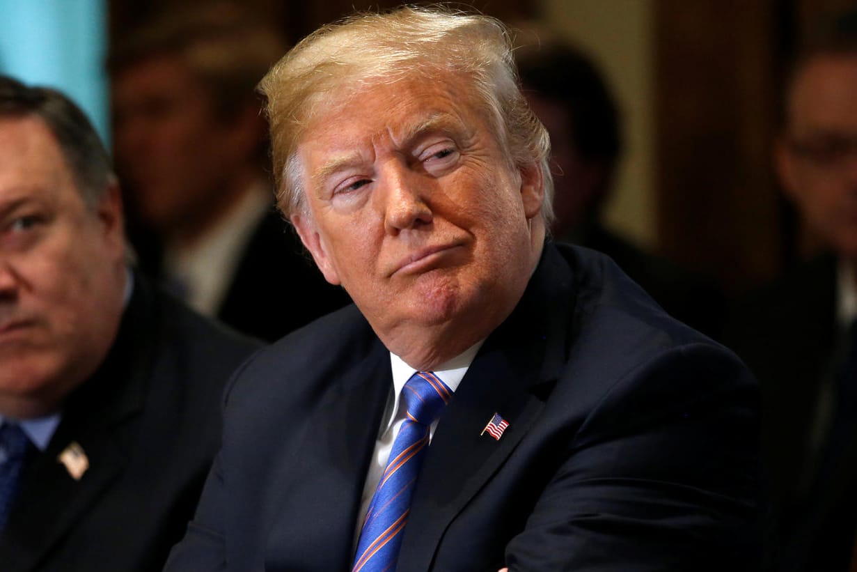 US-Außenminister Mike Pompeo und Präsident Donald Trump: Der amerikanische Staatschef stellt die Nato infrage.