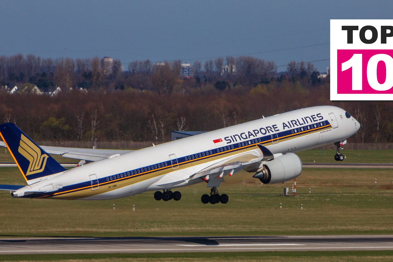 Singapore Airlines Airbus A350-941: Singapore Airlines ist laut Skytrax-Ranking 2018 die beliebteste Fluggesellschaft der Welt.