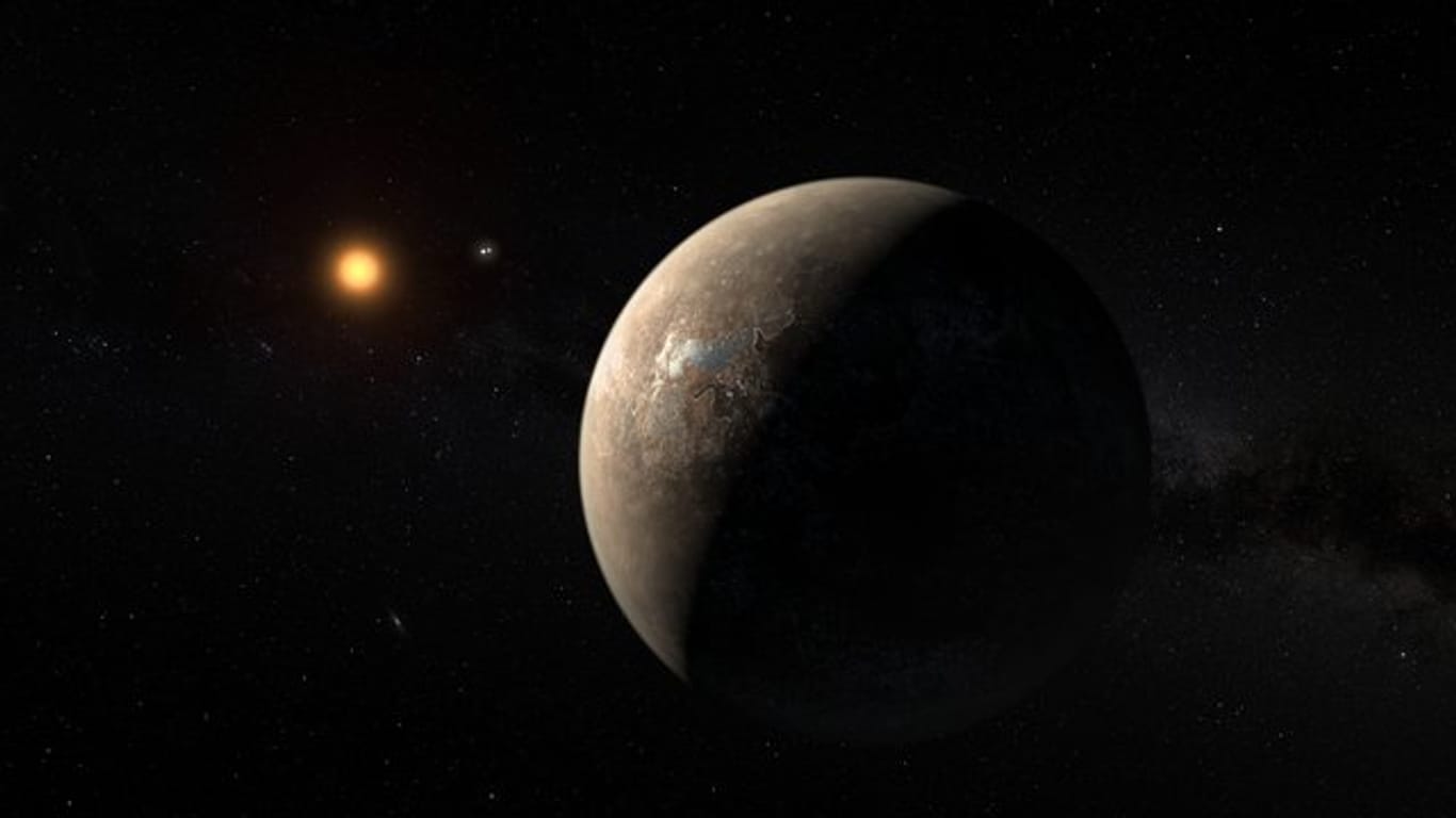 Proxima Centauri b umkreist den Stern Proxima Centauri, der etwa 4,2 Lichtjahre von der Erde entfernt ist.