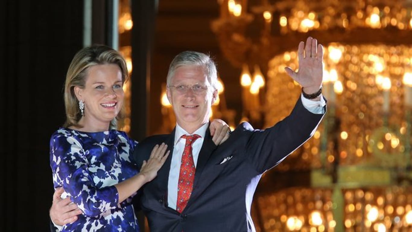 König Philippe von Belgien und Königin Mathilde am Tag der Amtseinführung.