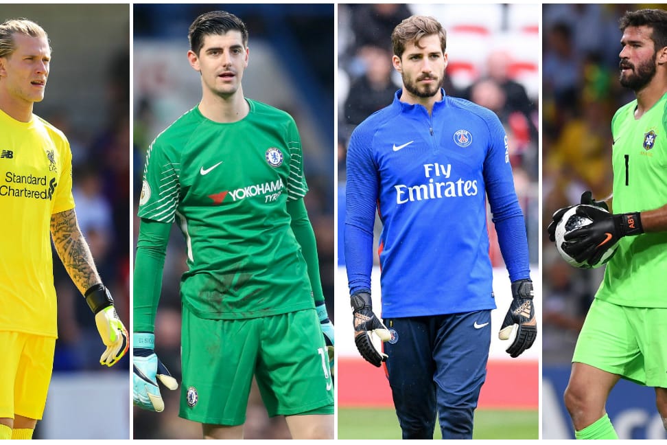 Karius, Courtois, Trapp und Alisson (v. li.): Die einen können sich vor Angeboten kaum retten, die anderen zittern.