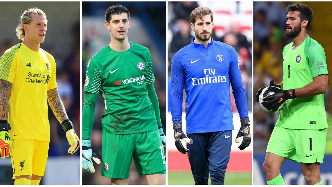 Karius, Courtois, Trapp und Alisson (v. li.): Die einen können sich vor Angeboten kaum retten, die anderen zittern.