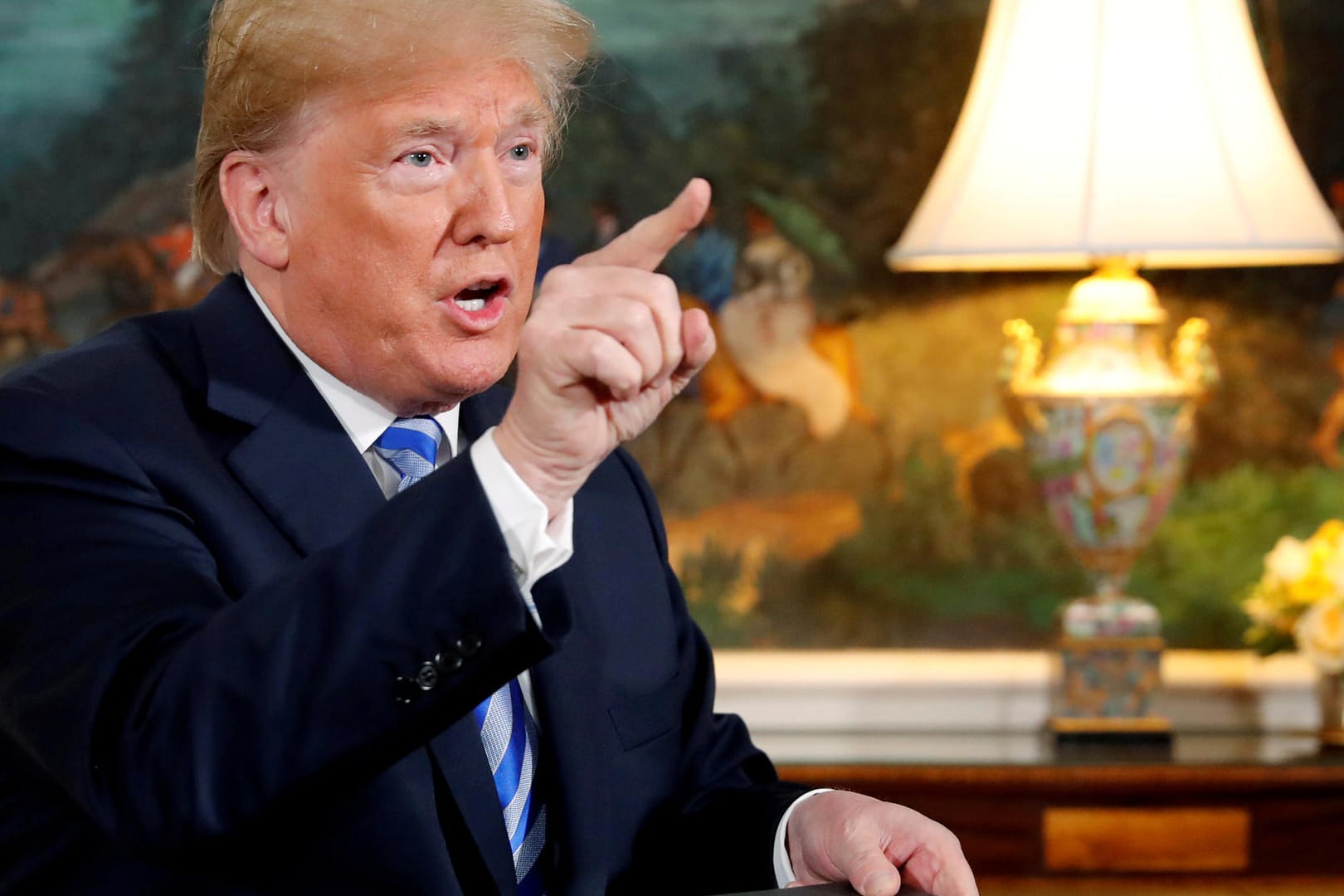 US-Präsident Donald Trump im Weißen Haus: Trump hat vor dem Treffen mit Juncker in Washington der EU mit neuen Zöllen gedroht.