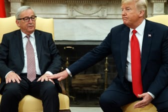Donald Trump und Jean-Claude Juncker: Zuvor hatte es ein Krisentreffen im Handelsstreit zwischen den USA und der EU gegeben.