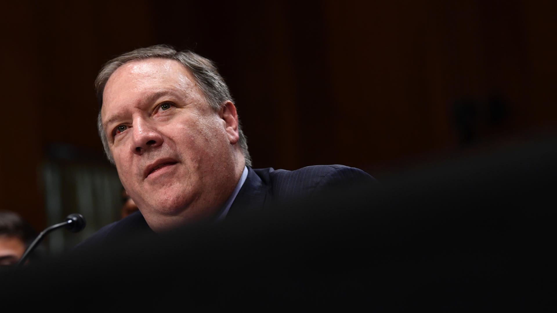 Mike Pompeo: Der US-Außenminister sprach während einer Anhörung vor dem Auswärtigen Ausschuss des Senats. Mike Pompeo: Der US-Außenminister sprach während einer Anhörung vor dem Auswärtigen Ausschuss des Senats.
