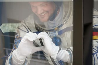 Alexander Gerst vor seinem Flug zu der internationalen Raumstation ISS am 6. Juni: Bis Dezember bleibt der Deutsche im Weltall.