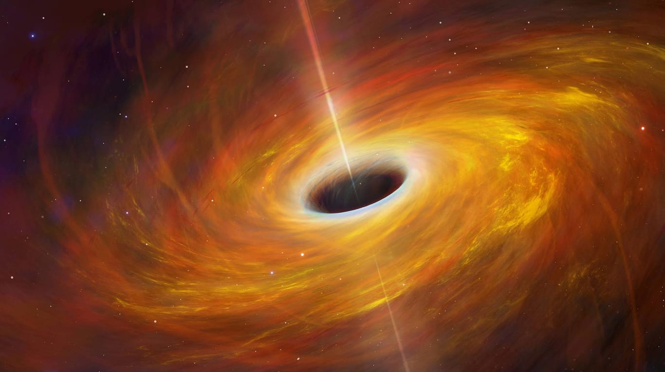 Ein schwarzes Loch, dass nach einem Stern-Kollaps entstanden ist: Mit Hilfe der Beobachtung eines schwarzen Loches im Zentrum der Milchstraße konnten Forscher Einsteins Relativitätstheorie nachweisen.