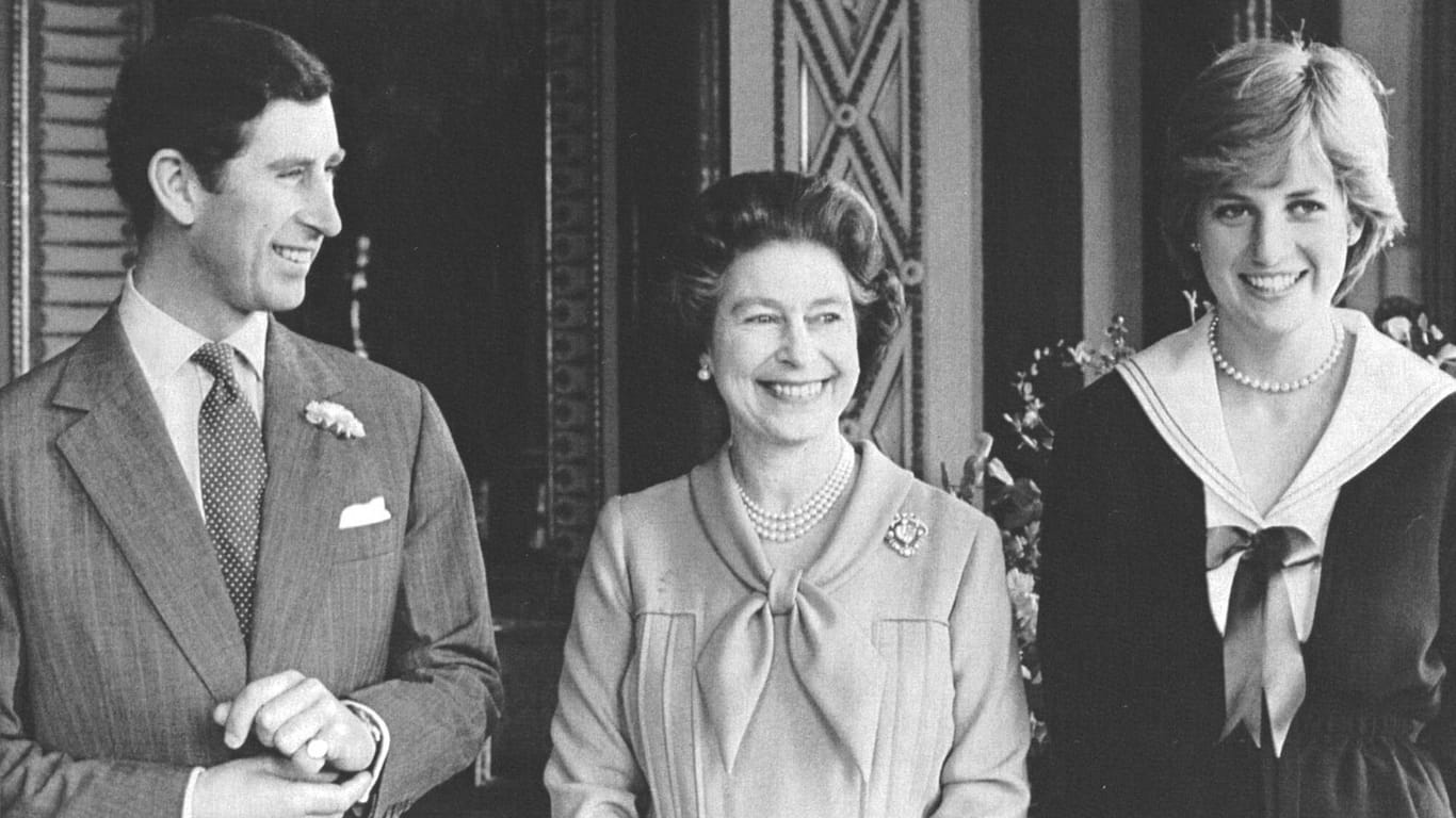 Eine schwierige Beziehung: Prinz Charles, seine Mutter Queen Elizabeth II. und Prinzessin Diana.
