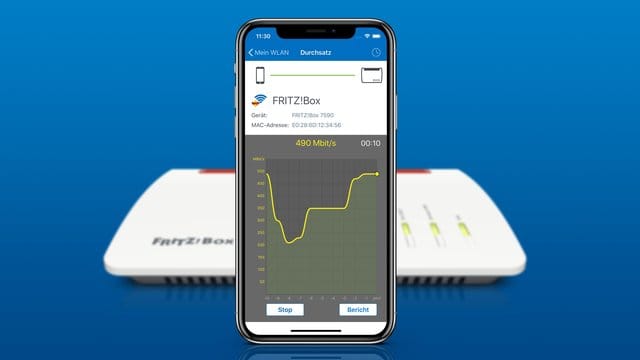 Wie flott ist das WLAN? Ein Blick in die neue Fritz-App WLAN zeigt es jetzt auch auf iOS-Geräten an. Wie flott ist das WLAN? Ein Blick in die neue Fritz-App WLAN zeigt es jetzt auch auf iOS-Geräten an.