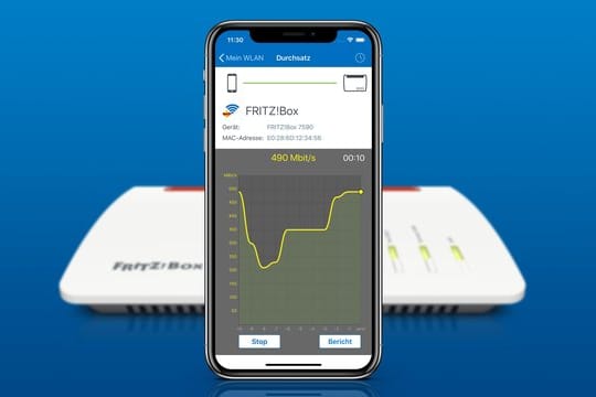 Wie flott ist das WLAN? Ein Blick in die neue Fritz-App WLAN zeigt es jetzt auch auf iOS-Geräten an.