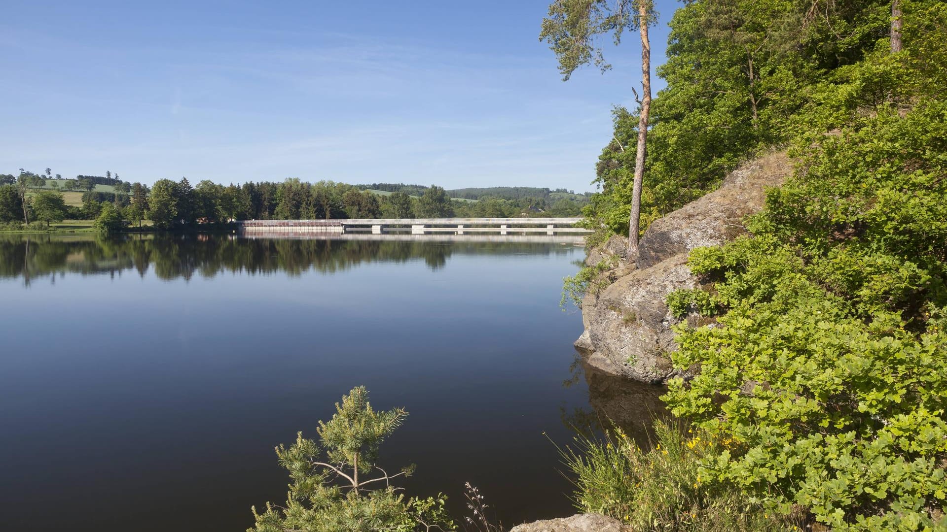 Talsperre Pirk im Vogtland, Sachsen (Archivbild): Am Mittwochabend wurden hier von Passanten zwei im Wasser schwimmende Leichen entdeckt. Die Polizei sucht jetzt nach Hinweisen.