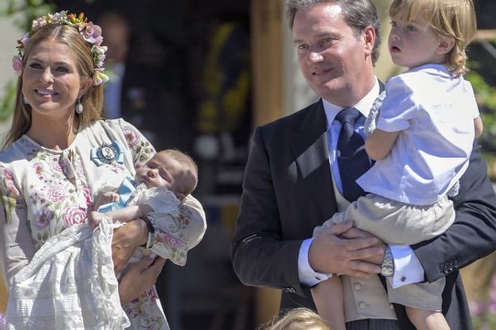 Prinzessin Madeleine von Schweden mit Ehemann Christopher O'Neill und ihren Kindern.