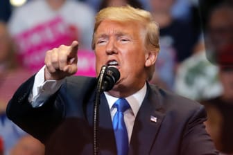 Donald Trump bei der Wahlkampfveranstaltung in Wilkes-Barre, Pennsylvania: Der US-Präsident hat die Medien einmal mehr hart angegriffen.