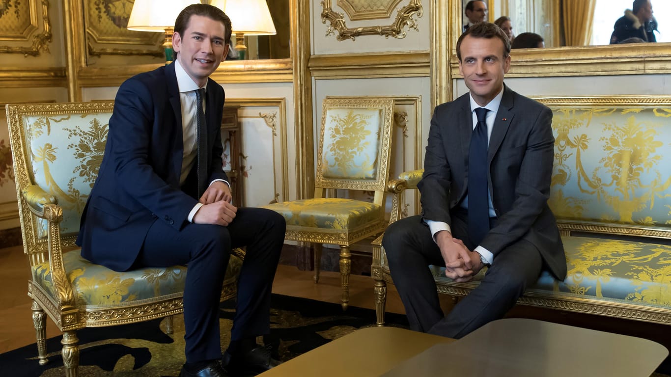 Emmanuel Macron und Sebastian Kurz im Élysée-Palast in Paris: Macron war Vorbild für Kurz, beide sind Vorbilder in Deutschland.