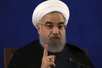 Der iranische Präsident Hassan Ruhani während einer Pressekonferenz in Teheran.