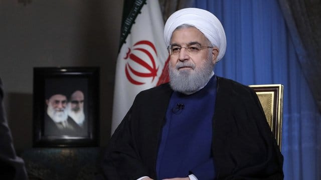 Präsident Hassan Ruhani bei einer Fernsehansprache.