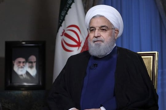 Präsident Hassan Ruhani bei einer Fernsehansprache.