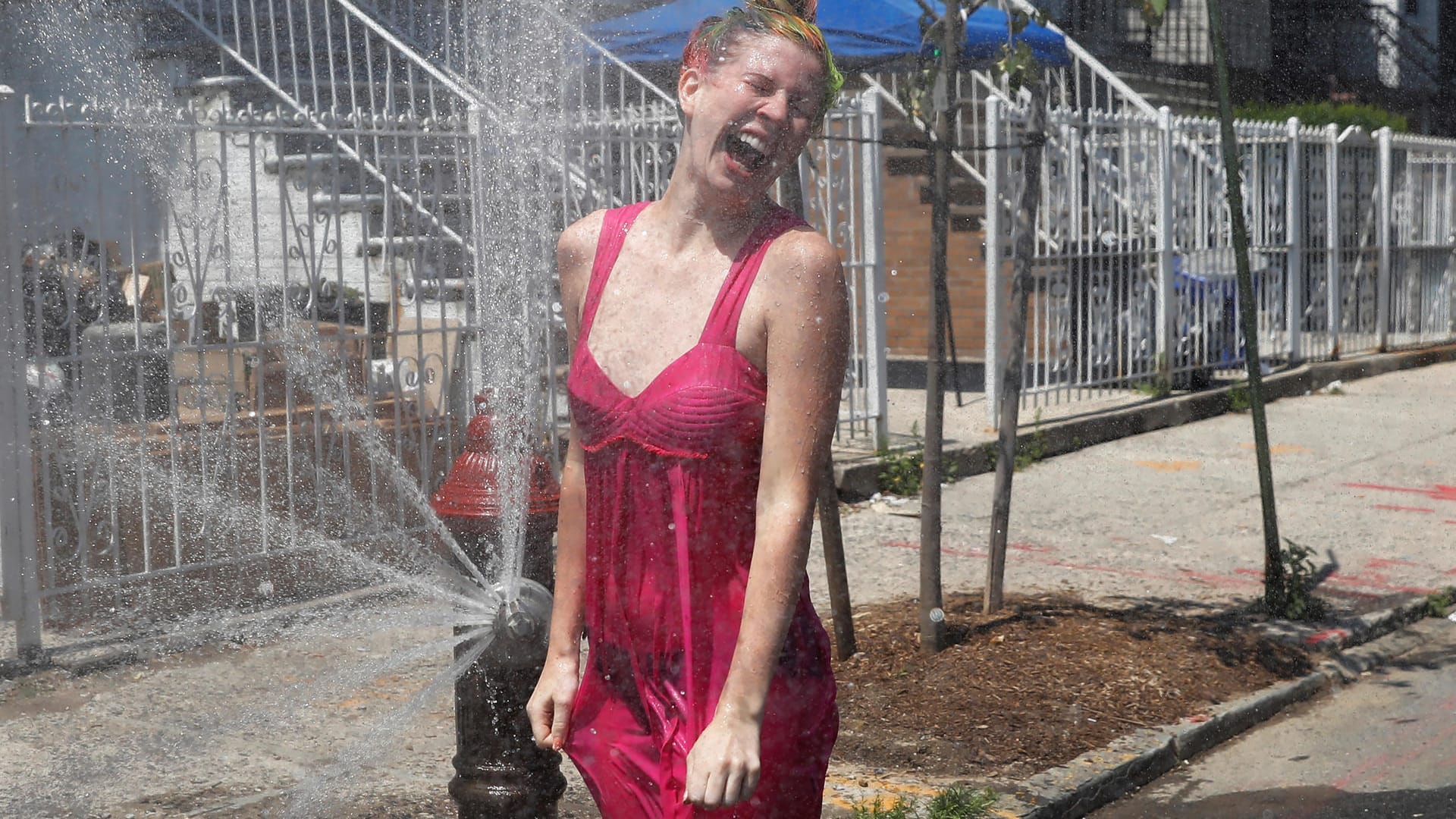 New York: Gegen den heißen Sommer hilft kaltes Wasser.