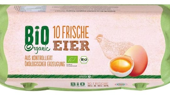 Das Produkt "Bio-Eier [Gr. M, L, XL], 10er Packung" wird zurückgerufen.