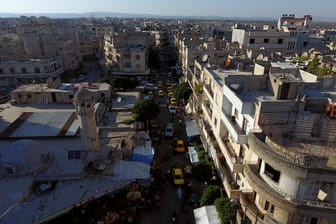 Die Innenstadt von Idlib: Die Bewohner der Provinz wurden von Machthaber Assad mit Flugblättern aufgefordert, sich zu ergeben.