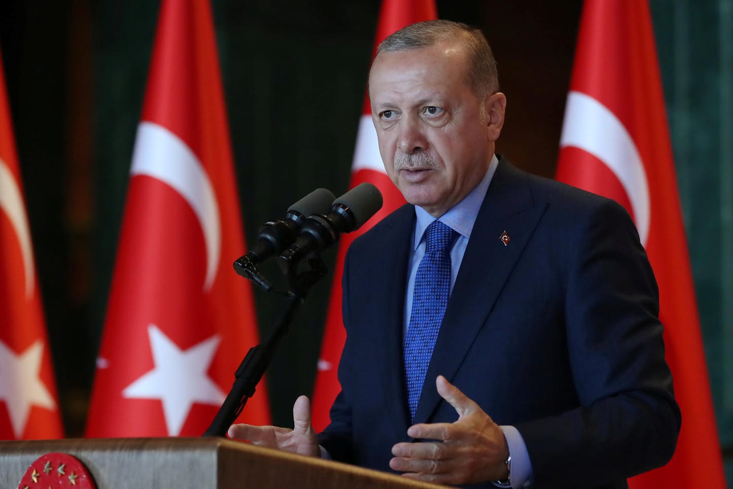 Erdogan spricht vor Botschaftern in Ankara: "Wir sind bereit, mit allem, was wir haben."