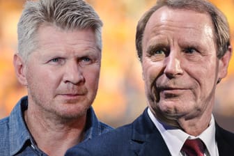 Stefan Effenberg (l.) und Berti Vogts werden weiterhin im Wechsel das Fußball-Geschehen bei t-online.de einordnen.