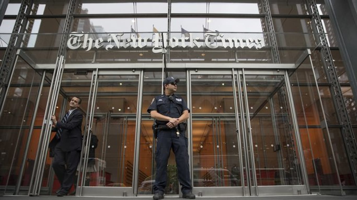Eingang zum Gebäude der "New York Times".
