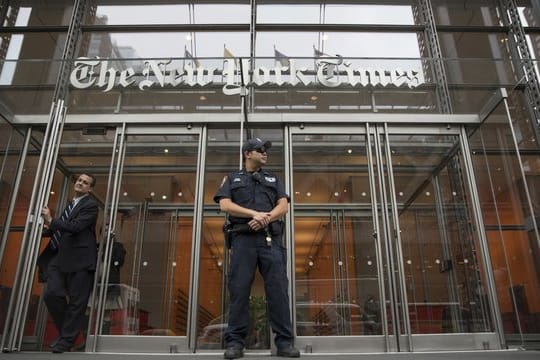 Eingang zum Gebäude der "New York Times".