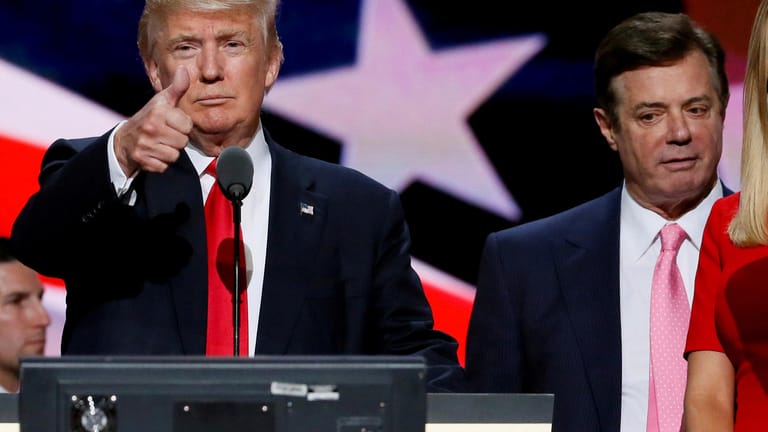 Trump mit seinem Wahlkampfmanager Paul Manafort im Juli 2016.