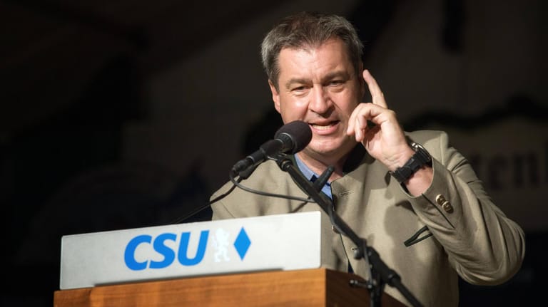Ministerpräsident Markus Söder: Muss in Bayern um die absolute Mehrheit für die CSU bangen.