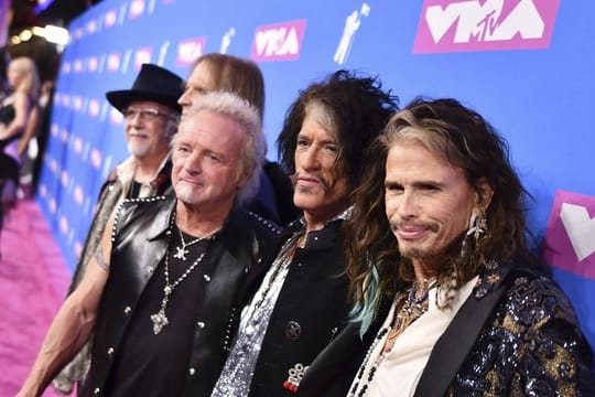 Steven Tyler (r) mit seinen Aerosmith-Kollegen bei der Verleihung der MTV Video Music Awards in New York.