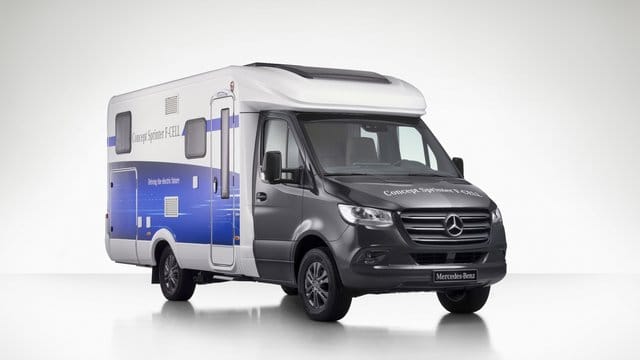 Mit Wasserstoff in den Camping-Urlaub: Mercedes Concept Sprinter F-Cell mit Elektroantrieb und Brennstoffzelle. Mit Wasserstoff in den Camping-Urlaub: Mercedes Concept Sprinter F-Cell mit Elektroantrieb und Brennstoffzelle.