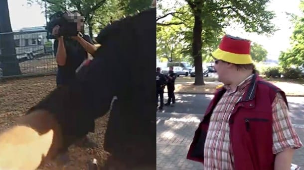 Einsatz der Polizei in Dresden, Pegida-Demonstrant